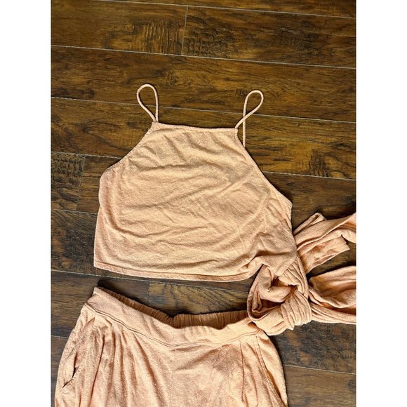 Free People beach color Peach two piece outfit size medium - Picture 4 of 12